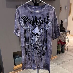 Silence Graphic Tee - Black and Gray mens XL